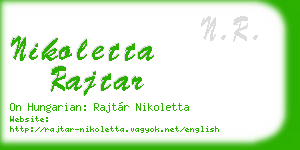nikoletta rajtar business card